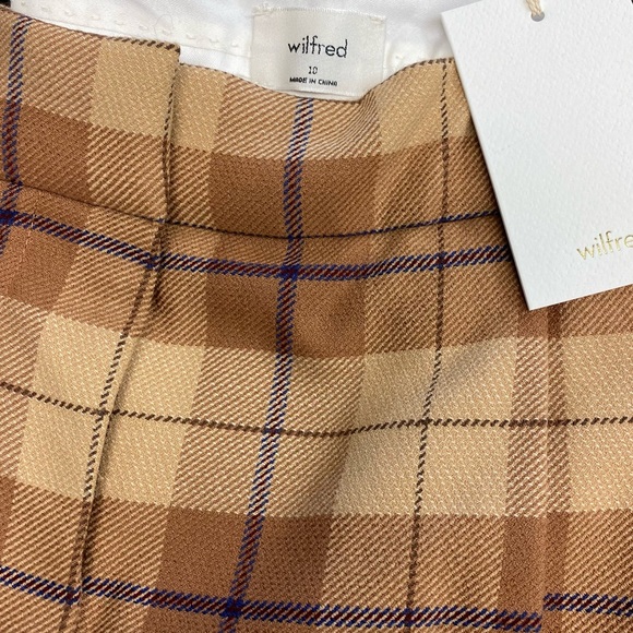 Aritzia Wilfred Effortless Flannel High-waisted Pleated Pants size 10 new - Picture 14 of 14